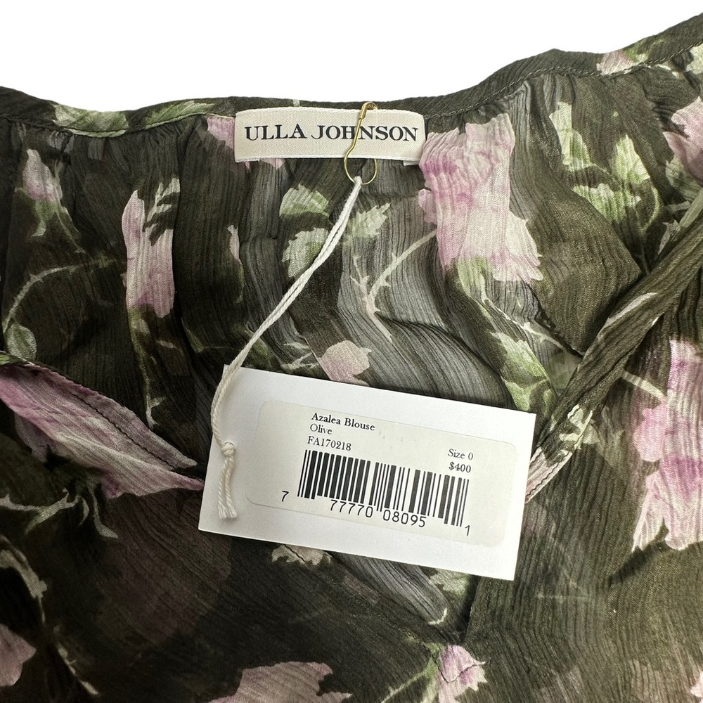 NWT Ulla Johnson Azalea Blouse in dark olive size 0 - Picture 6 of 15